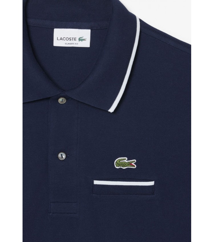 Men T-Shirts PH9838 DarkBlue Cotton Lacoste