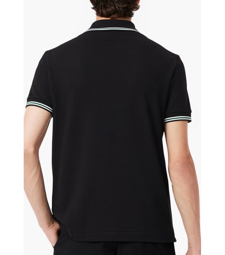 Men T-Shirts PH9875 Black Cotton Lacoste