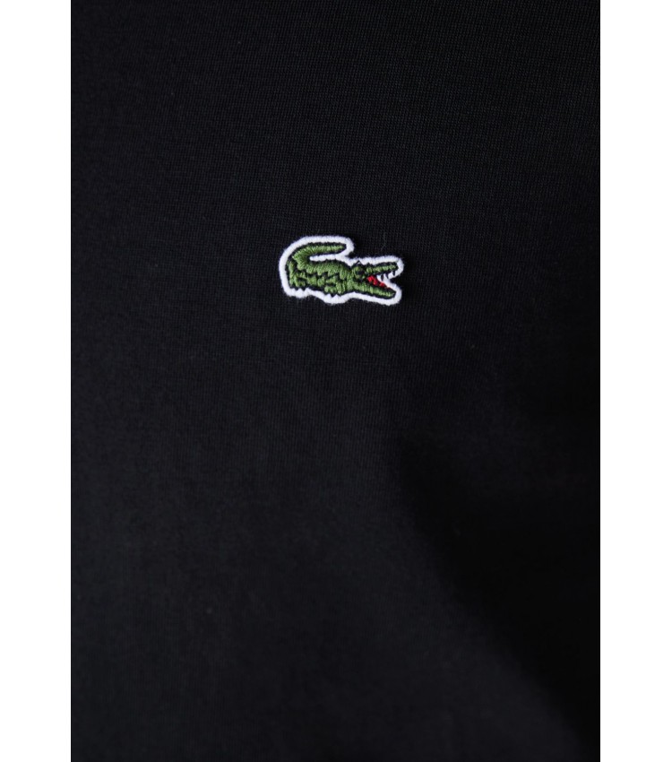 Men T-Shirts TH6709 Black Cotton Lacoste