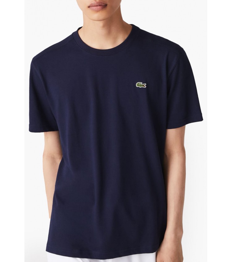 Men T-Shirts TH7618 DarkBlue Cotton Lacoste