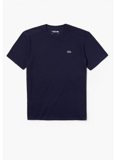 Men T-Shirts TH7618 DarkBlue Cotton Lacoste