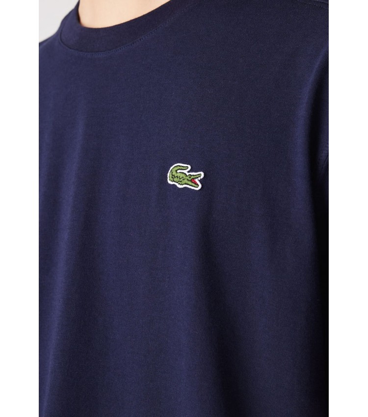 Men T-Shirts TH7618 DarkBlue Cotton Lacoste