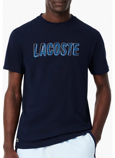 Men T-Shirts TH8916 DarkBlue Cotton Lacoste