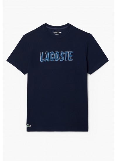 Ανδρικές Μπλούζες TH8916 Σκούρο Μπλε Βαμβάκι Lacoste