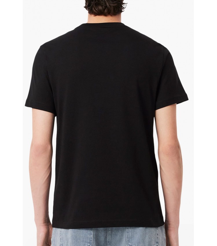 Men T-Shirts TH9842 Black Cotton Lacoste