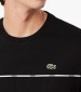 Men T-Shirts TH9842 Black Cotton Lacoste