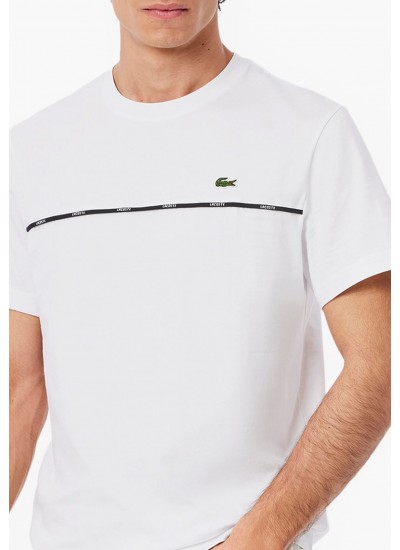 Men T-Shirts TH9842 White Cotton Lacoste