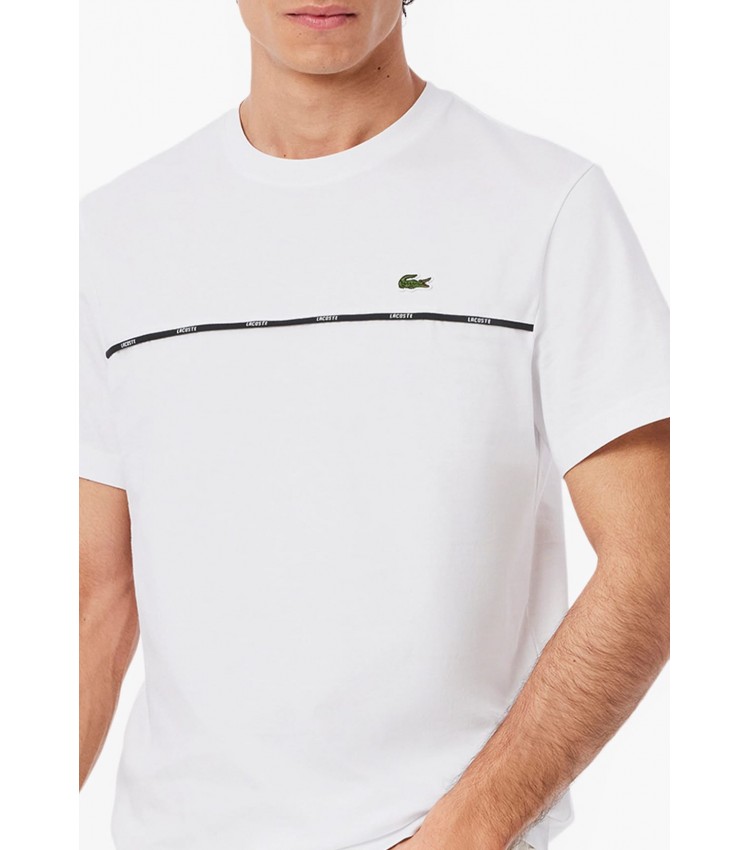 Men T-Shirts TH9842 White Cotton Lacoste