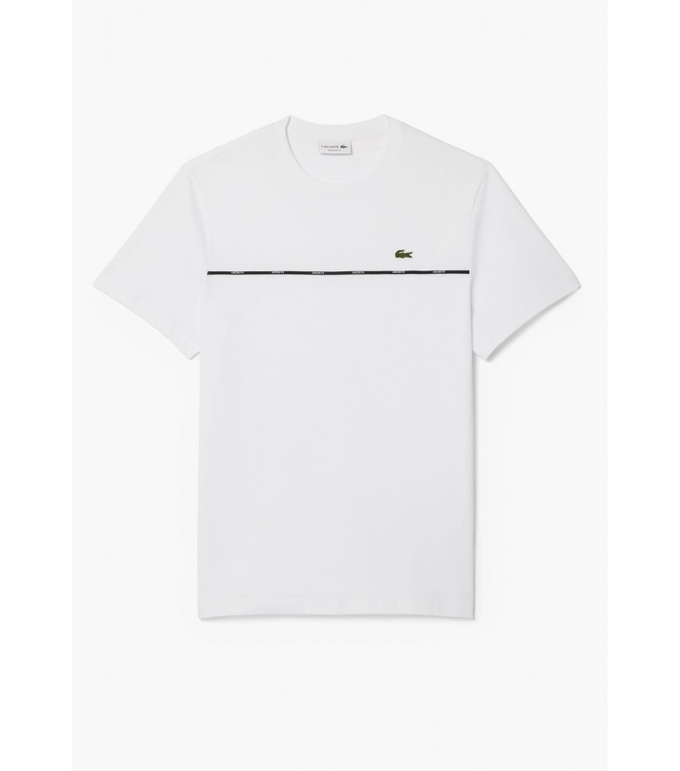 Men T-Shirts TH9842 White Cotton Lacoste