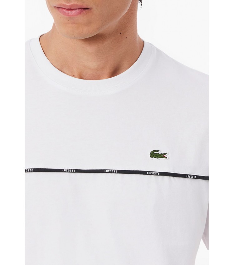 Men T-Shirts TH9842 White Cotton Lacoste