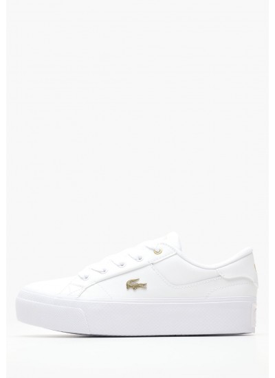 Women Casual Shoes Ziane.Platfo White Leather Lacoste