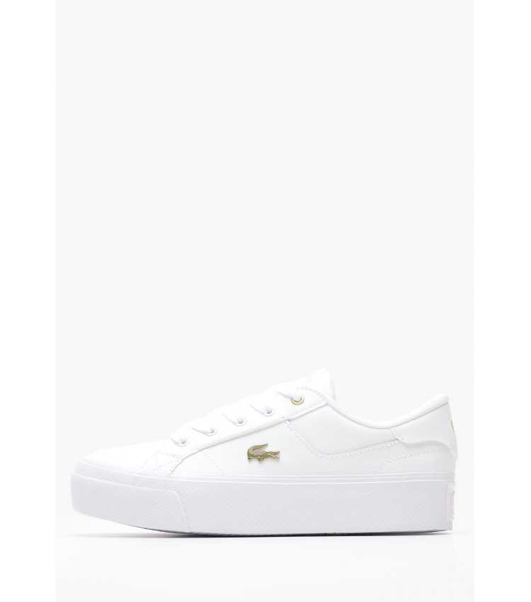 Women Casual Shoes Ziane.Platfo White Leather Lacoste