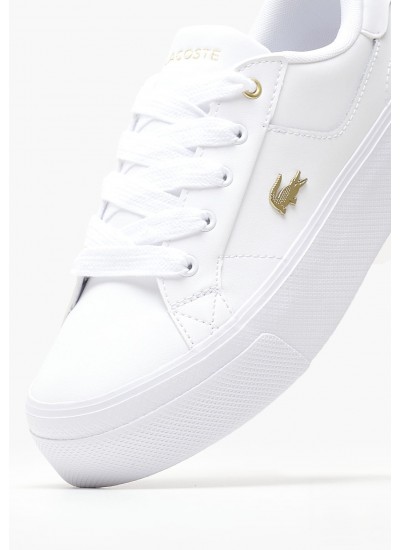 Women Casual Shoes Ziane.Platfo White Leather Lacoste