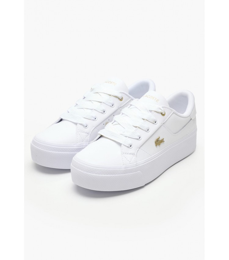 Women Casual Shoes Ziane.Platfo White Leather Lacoste