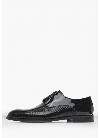 Men Shoes 1509 Black Leather Damiani