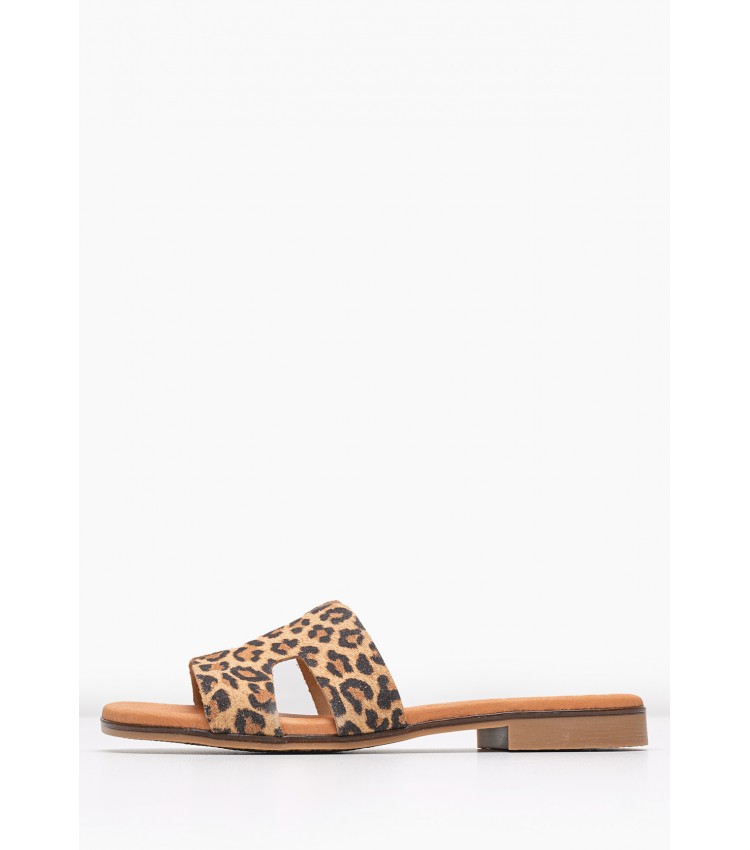 Women Flats 3053 Leopard Leather Eva Frutos