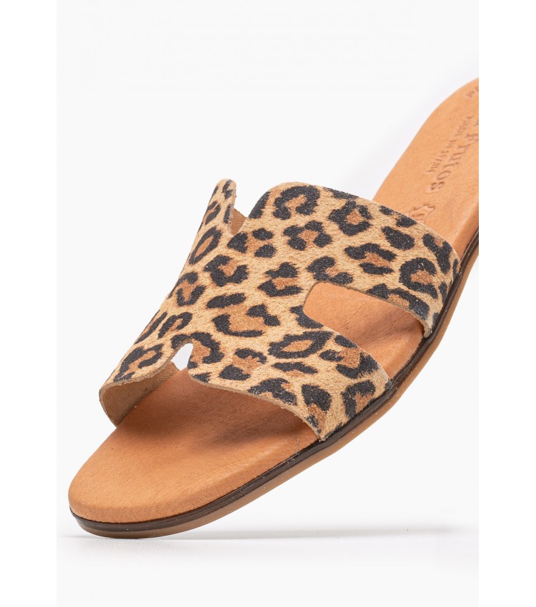 Women Flats 3053 Leopard Leather Eva Frutos