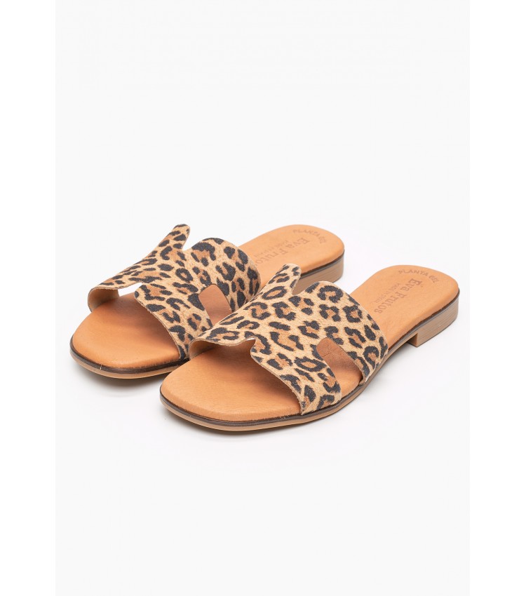 Women Flats 3053 Leopard Leather Eva Frutos