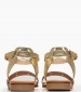 Women Flats 3056 Gold Leather Eva Frutos