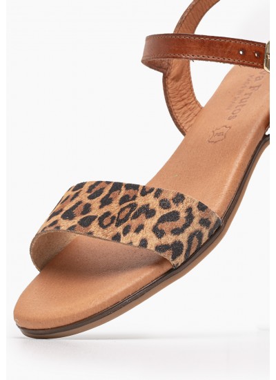 Women Flats 3090 Leopard Leather Eva Frutos