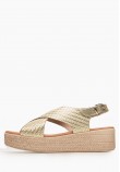 Women Platforms Low 5314 Gold Leather Eva Frutos