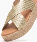 Women Platforms Low 5314 Gold Leather Eva Frutos