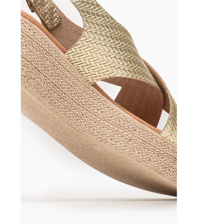 Women Platforms Low 5314 Gold Leather Eva Frutos