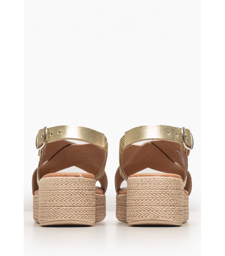 Women Platforms Low 5314 Gold Leather Eva Frutos