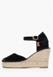 Women Espadrilles 13000SRTI Black Buckskin Vidorreta