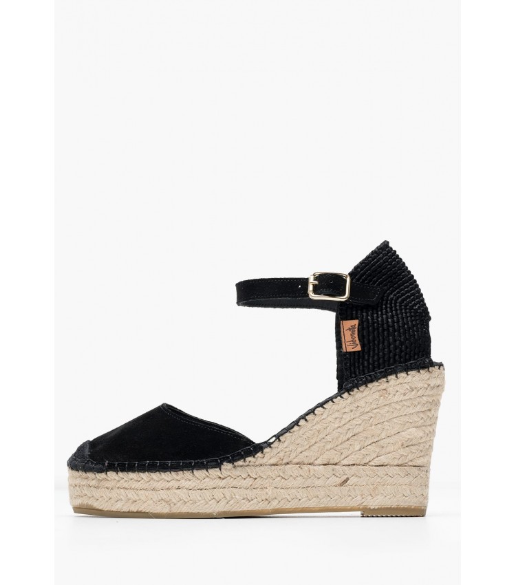 Women Espadrilles 13000SRTI Black Buckskin Vidorreta