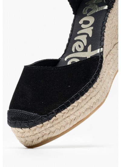 Women Espadrilles 13000SRTI Black Buckskin Vidorreta