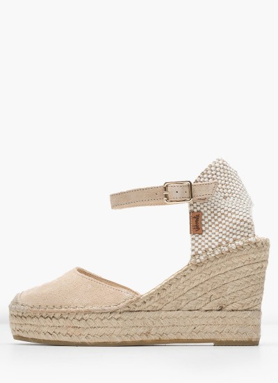 Women Espadrilles 6941NATI Beige Leather Vidorreta