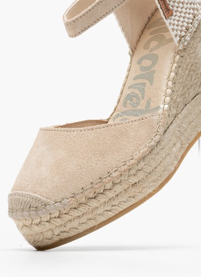 Women Espadrilles 6941NATI Beige Leather Vidorreta