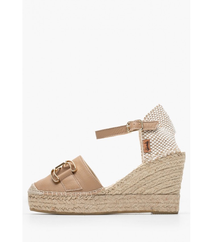 Women Espadrilles 6941NATI Beige Leather Vidorreta