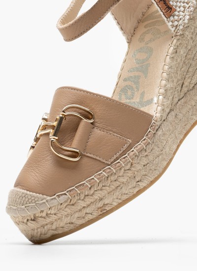 Women Espadrilles 6941NATI Beige Leather Vidorreta