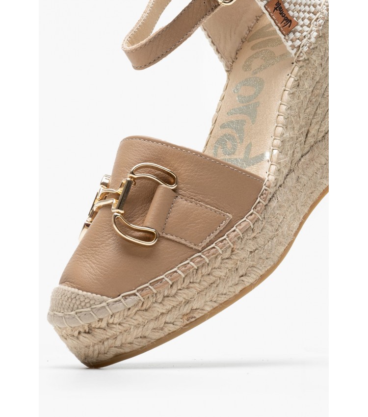 Women Espadrilles 6941NATI Beige Leather Vidorreta