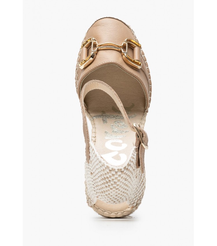 Women Espadrilles 6941NATI Beige Leather Vidorreta