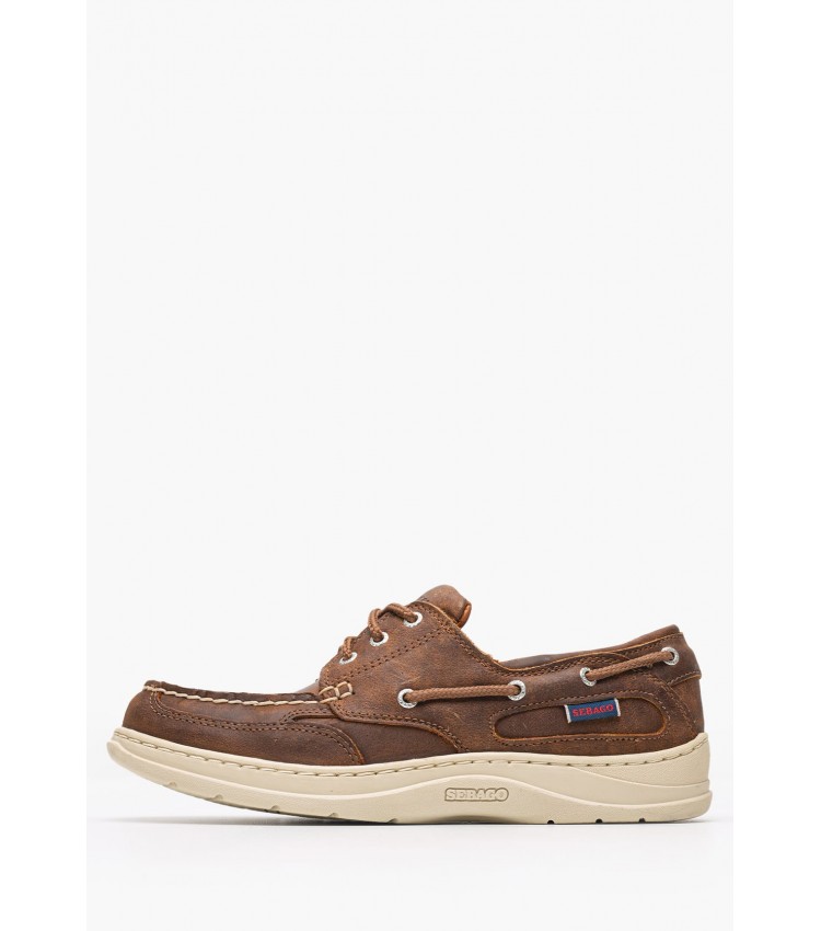 Men Sailing shoes Charlestown Brown Oily Leather Sebago