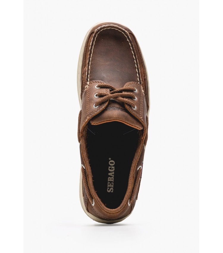 Men Sailing shoes Charlestown Brown Oily Leather Sebago