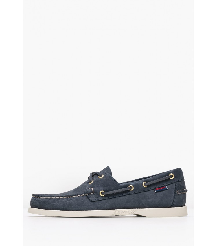 Men Sailing shoes Docksides.Nbk Blue Nubuck Leather Sebago