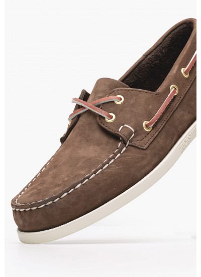 Men Sailing shoes Docksides.Nbk Brown Nubuck Leather Sebago