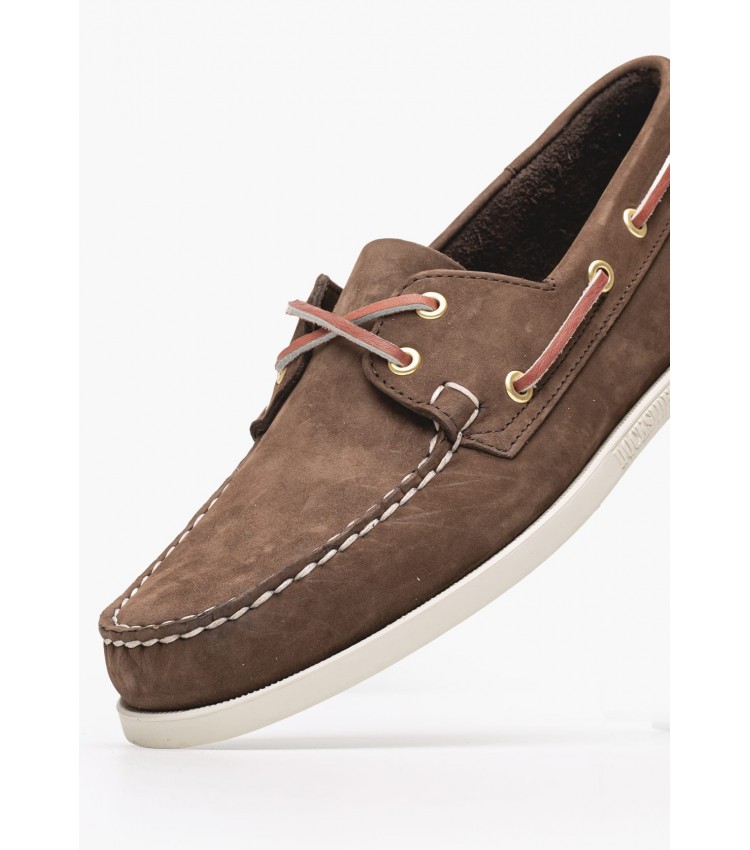 Men Sailing shoes Docksides.Nbk Brown Nubuck Leather Sebago