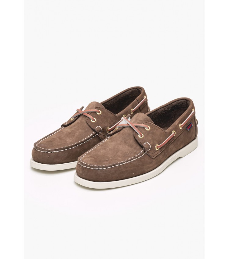 Men Sailing shoes Docksides.Nbk Brown Nubuck Leather Sebago