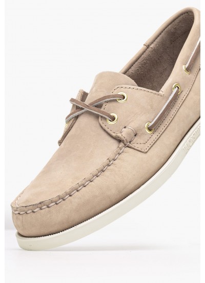 Men Sailing shoes Docksides.Nbk Beige Nubuck Leather Sebago