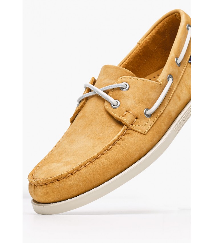 Men Sailing shoes Docksides.Nbk Yellow Nubuck Leather Sebago