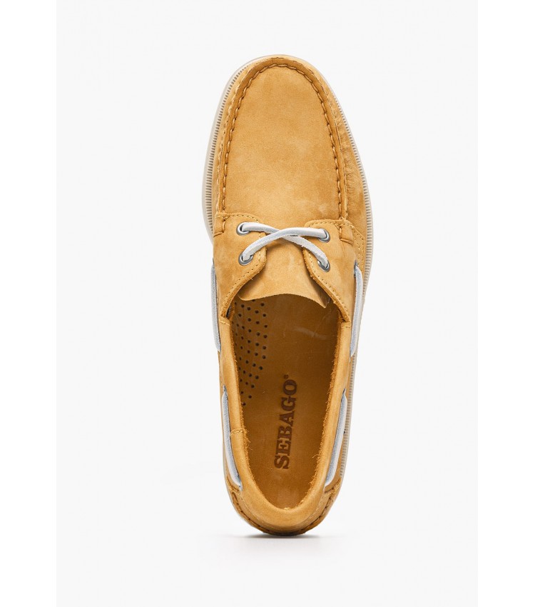 Men Sailing shoes Docksides.Nbk Yellow Nubuck Leather Sebago