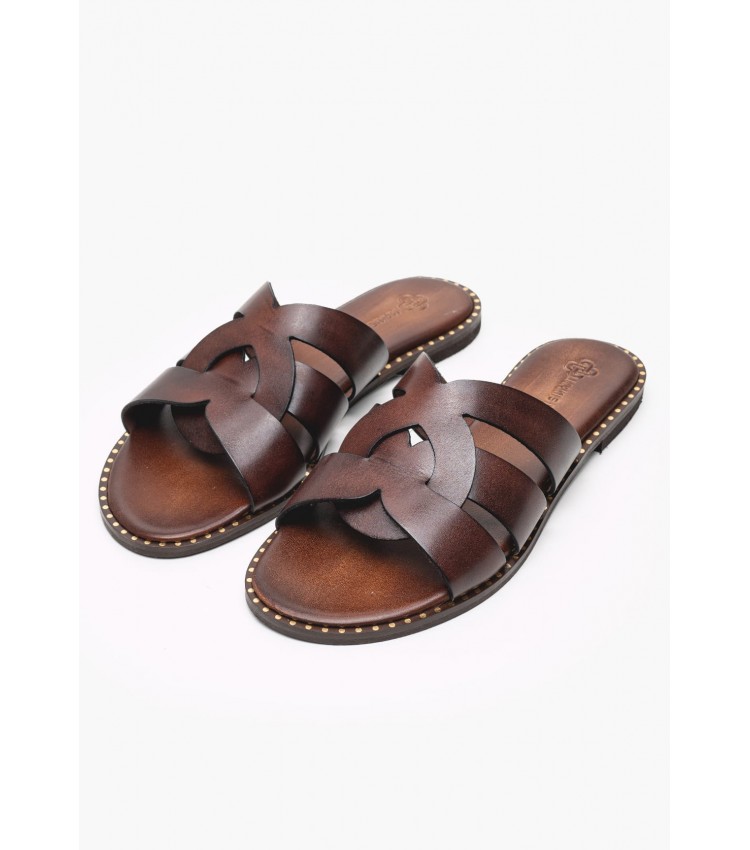 Women Flats 04.035 Brown Leather MAKIS KOTRIS