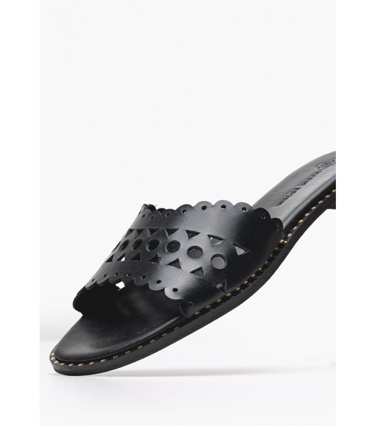 Women Flats 04.902X Black Leather MAKIS KOTRIS