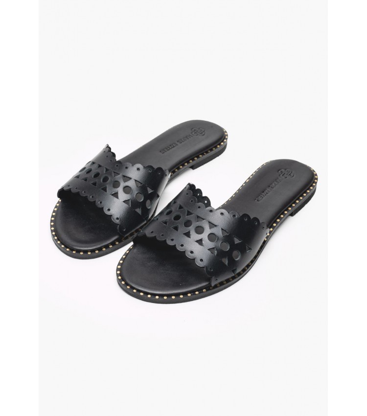 Γυναικεία Flats 04.902X Μαύρο Δέρμα Makis Kotris