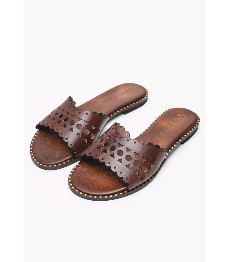 Women Flats 04.902X Brown Leather MAKIS KOTRIS